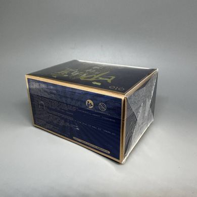 Презервативи OLO BLUE Indian gold oil 10 шт, пролонгуючі з ароматом ванілі  - фото