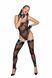 Боді Noir Handmade F242 Tulle body with patterned flock embroidery S