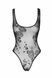Боді Noir Handmade F242 Tulle body with patterned flock embroidery S
