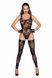 Боді Noir Handmade F242 Tulle body with patterned flock embroidery S