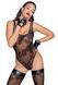Боді Noir Handmade F242 Tulle body with patterned flock embroidery S