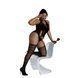 Бодістокінг з імітацією боді та панчіх Moonlight Plus Model 02 Black XL-XXXL - фото товару