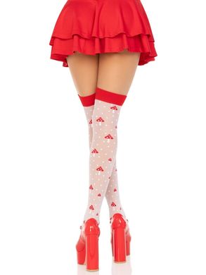 Панхохи Leg Avenue Polka Dot Mushroom Thigh Highs One Size - фото