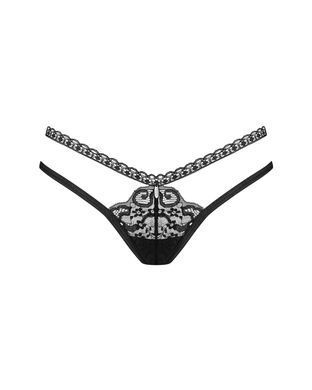 Трусики Obsessive Blomentis thong XS/S чорні
