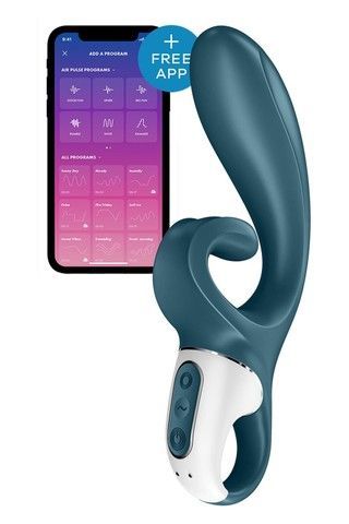 Satisfyer Hug Me Bluegrey - смарт вібратор-кролик - фото