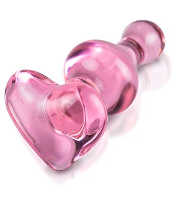 Стеклянная анальная пробка сердце Pipedream Icicles №75 (3,4 см) - фото
