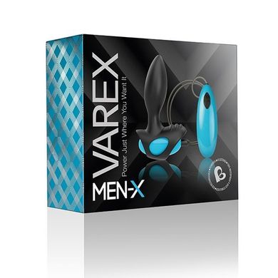 Анальна пробка з вібрацією чорного кольору Rocks Off Men-X Varex - 3 см - фото