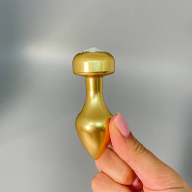 Золотая анальная пробка с камушком Pipedream FF (2,8 см) - фото
