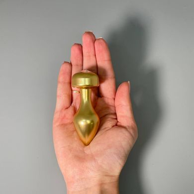 Золотая анальная пробка с камушком Pipedream FF (2,8 см) - фото
