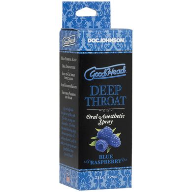 Doc Johnson GoodHead DeepThroat Blue Raspberry спрей для глубокого минета (59 мл) - фото