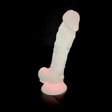 Фалоімітатор, що світиться, SilexD Johnny Pink Glow in the dark (17,6 см) (пом'ята упаковка) - фото