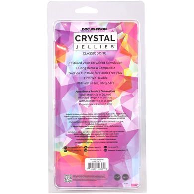 Фалоімітатор Doc Johnson Crystal Jellies 4,5 Inch Classic Dong Rainbow 12,1 см - фото