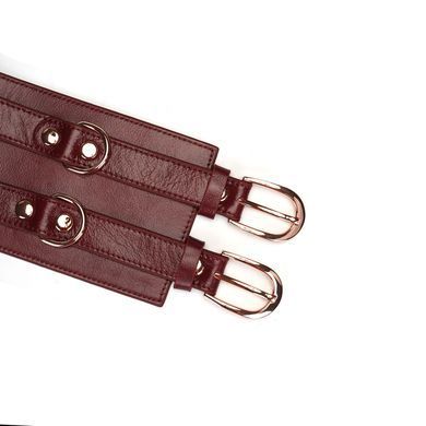 Бондажный кожаный пояс Liebe Seele Wine Red Waist Cuff S - фото