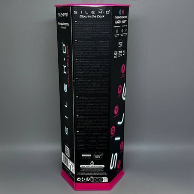 Фалоімітатор, що світиться, SilexD Johnny Pink Glow in the dark (17,6 см) (пом'ята упаковка) - фото