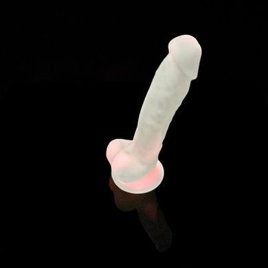 Фалоімітатор, що світиться, SilexD Johnny Pink Glow in the dark (17,6 см) (пом'ята упаковка) - фото