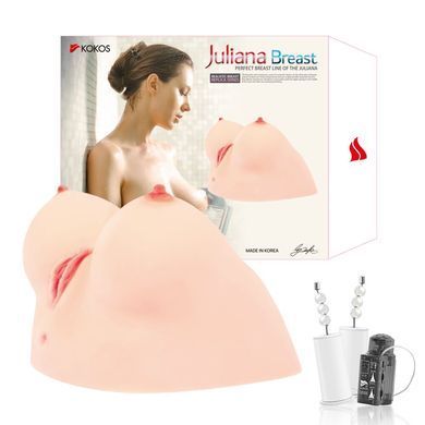 Мастурбатор с вибрацией полуторс Kokos Juliana Breast вагина и грудь - фото
