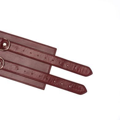 Бондажный кожаный пояс Liebe Seele Wine Red Waist Cuff S - фото