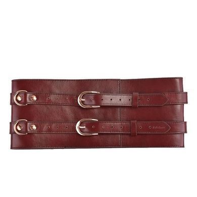 Бондажный кожаный пояс Liebe Seele Wine Red Waist Cuff S - фото