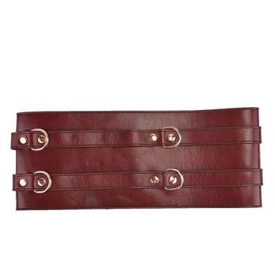 Бондажный кожаный пояс Liebe Seele Wine Red Waist Cuff S - фото