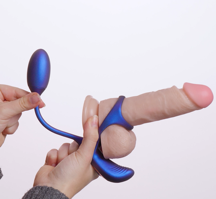 Ерекційне віброкільце з віброяйцем Hueman Halo Orbit Cock Ring With Ball Stimulator and Bullet Vibrator - фото