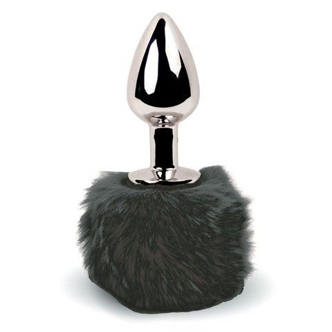 Анальна пробка з хвостиком Black (2,5 см) FeelzToys Bunny Tails Butt
