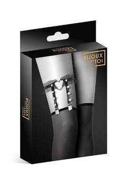 Гартер на ногу Bijoux Pour Toi WITH HEART AND SPIKES черный