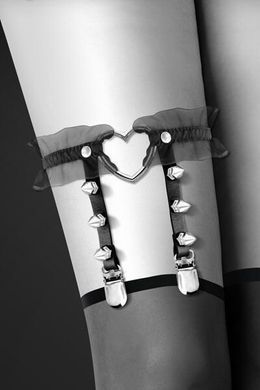 Гартер на ногу Bijoux Pour Toi WITH HEART AND SPIKES черный