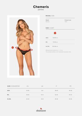 Трусики Obsessive Chemeris panties XS/S черные