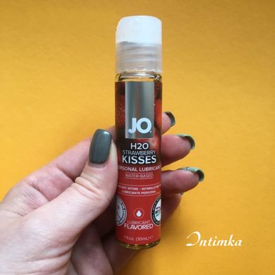 System JO H2O Strawberry Kiss - смазка для орального секса со вкусом клубники - 30 мл - фото