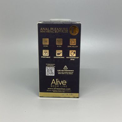 Анальная пробка со стразом Alive Mini Metal Butt Plug L Pink (4 см) - фото