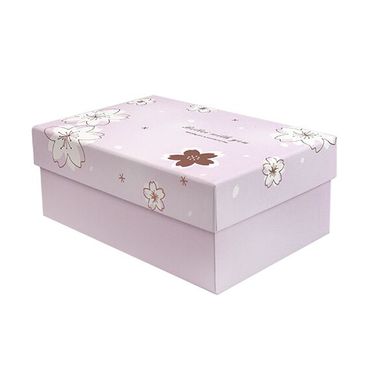 Подарочная коробка с цветами розовая, S - фото