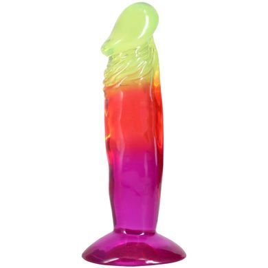 Фалоімітатор Doc Johnson Crystal Jellies 6,5 Inch Classic Dong Rainbow 16,5 см - фото