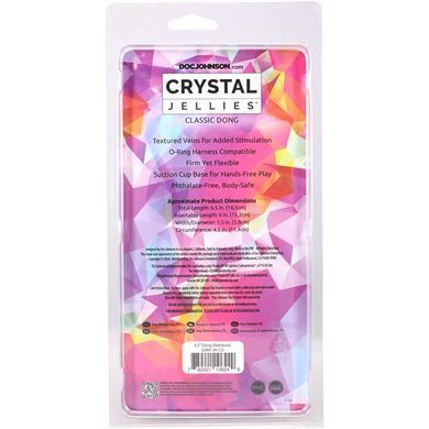 Фалоімітатор Doc Johnson Crystal Jellies 6,5 Inch Classic Dong Rainbow 16,5 см - фото