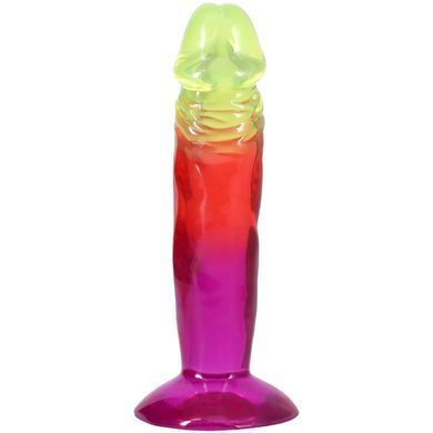 Фалоімітатор Doc Johnson Crystal Jellies 6,5 Inch Classic Dong Rainbow 16,5 см - фото