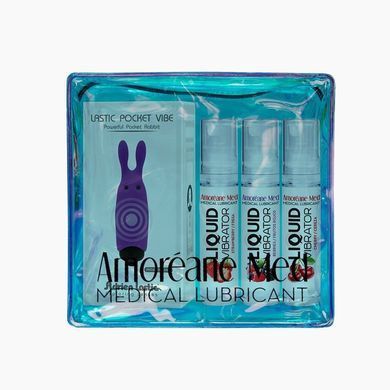 Набір змазки Amoreane Med (3х10 мл) і вібропуля Adrien Lastic Purple
