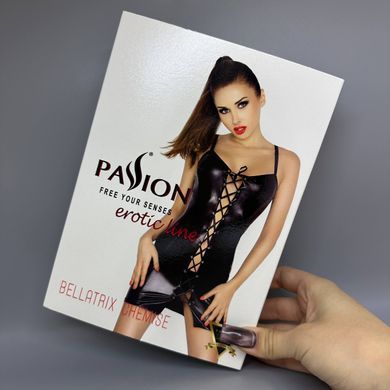 Сорочка сукня і трусики Passion BELLATRIX CHEMISE black S/M