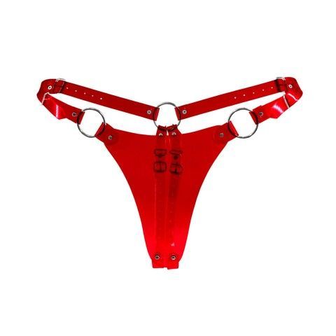 Трусики з ПВХ Feral Feelings String Bikini Red Trasparent