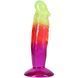 Фалоімітатор Doc Johnson Crystal Jellies 6,5 Inch Classic Dong Rainbow 16,5 см - фото товару