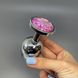 Анальная пробка со стразом Alive Mini Metal Butt Plug L Pink (4 см) - фото товара