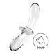 Скляний ділдо Satisfyer Double Crystal light blue - фото товару