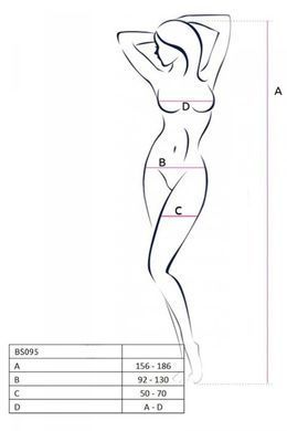 Бодістокінг з доступом Passion BS095 red One Size - фото