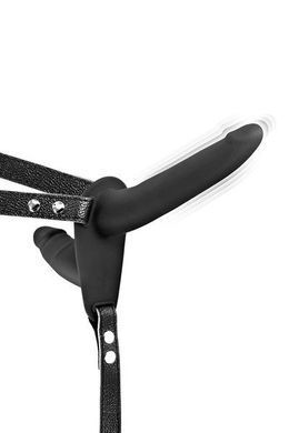 Двойной вибрострапон Fetish Tentation Vibrating StrapOn Double black - фото