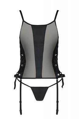 Эротический корсет из экокожи Passion  Malwia Corset black 4XL/5XL
