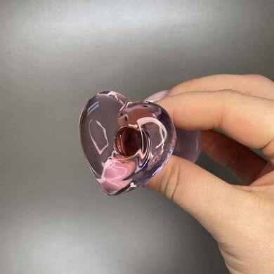 Скляна анальна пробка в формі серця (3,3 см) - фото