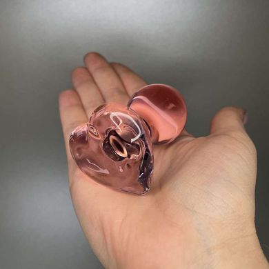 Стеклянная анальная пробка в форме сердца (3,3 см) - фото