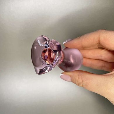 Скляна анальна пробка в формі серця (3,3 см) - фото