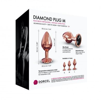 Анальна пробка зі стразом Dorcel Diamond Plug M (3,4 см) - фото
