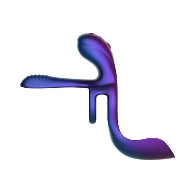 Эрекционное виброкольцо 3в1 Hueman Zenith Cock Ring With Glans And Perineum Stimulator - фото