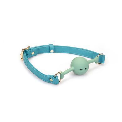 Кляп с шариком Liebe Seele Blue Lamb Leather Ball Gag with Velvet Lining - фото