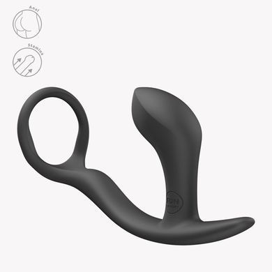 Анальна пробка з ерекційним кільцем Fun Factory Bootie Ring Black 2,8 см чорна - фото